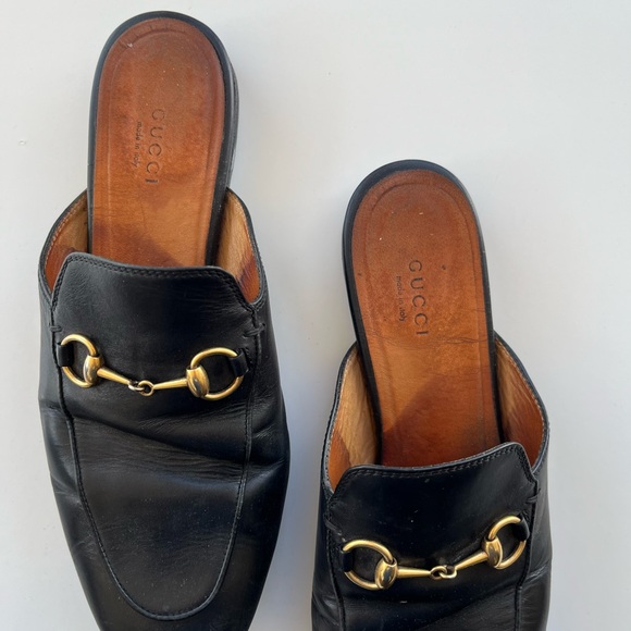 GUCCI Princetown Black Leather Mules Sz 38 - Picture 3 of 9